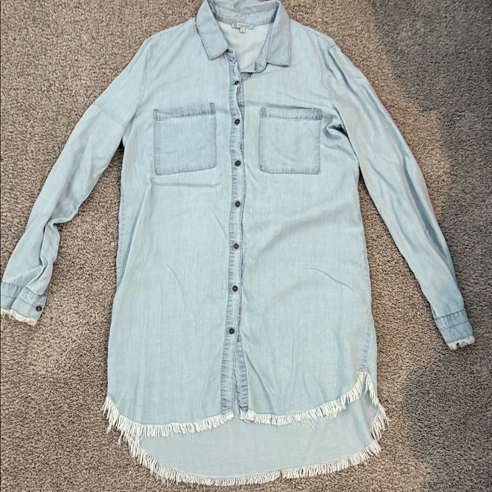 Light Blue Denim Shirt Dress